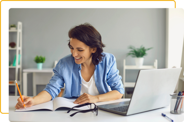 woman filing taxes