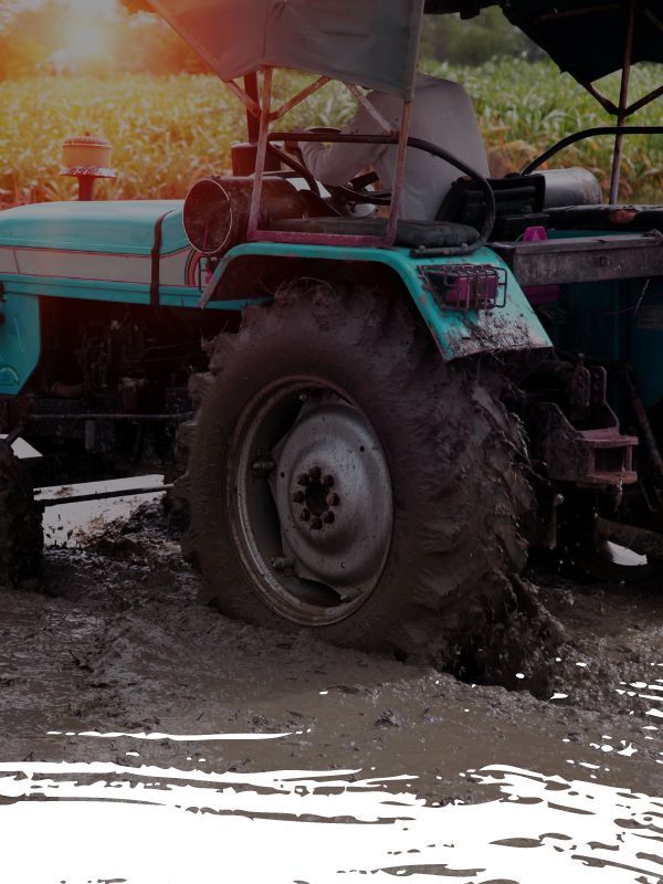 tractor in mud