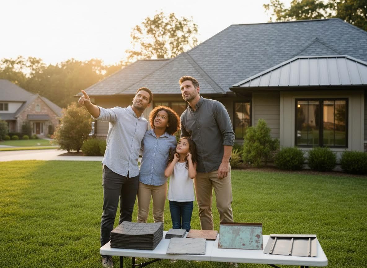 Family Choosing Roofing Materials