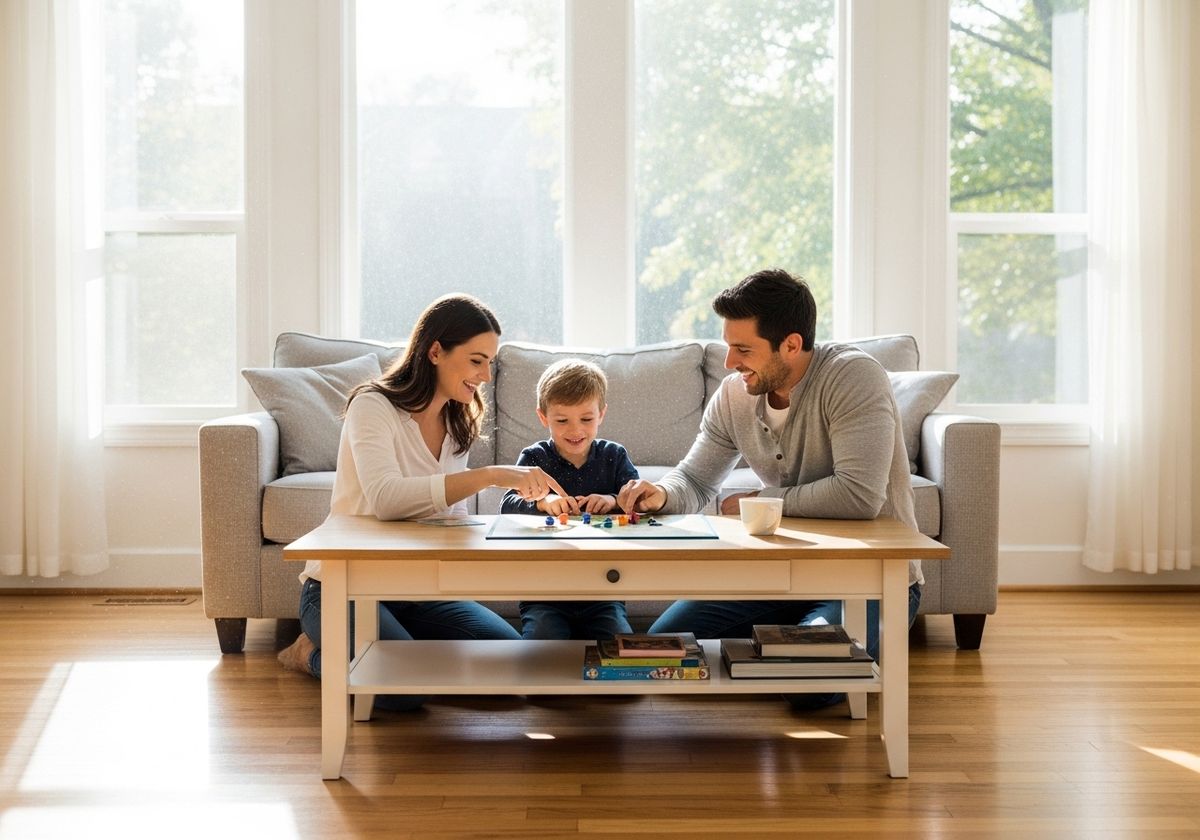 Family Playing Board Game Together at Home
