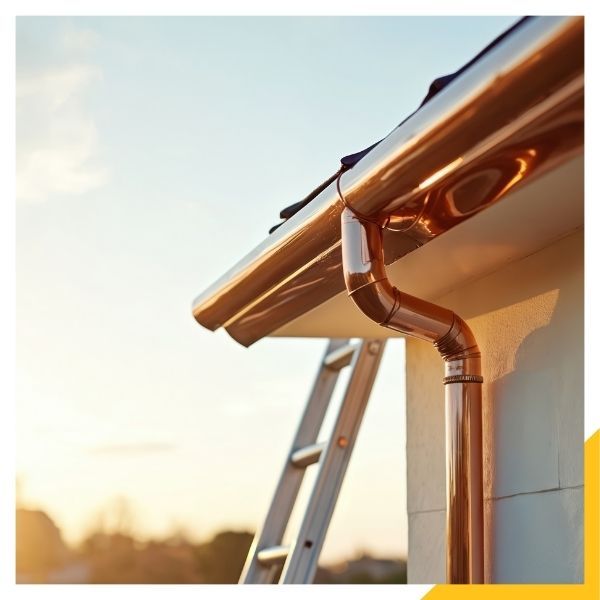shiney copper gutters