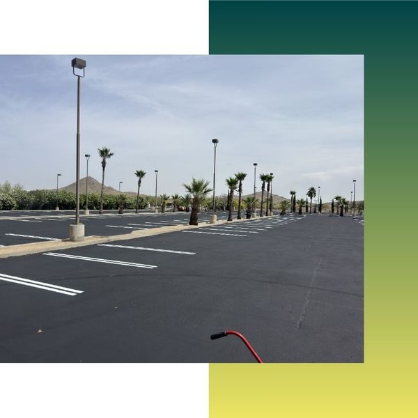 New lines striped in a parking lot