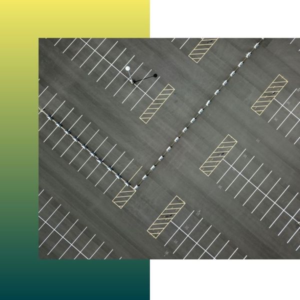 Modern business parking lot