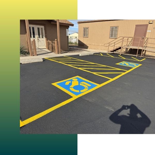 Redone handicap parking lines