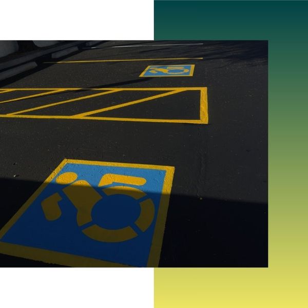 Yellow handicap parking lines