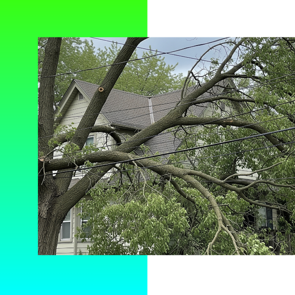 Tree branches in power lines