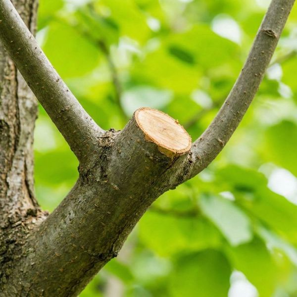 close up of pruned tree branch 