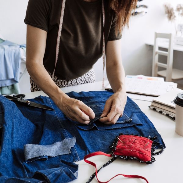adjusting clothes