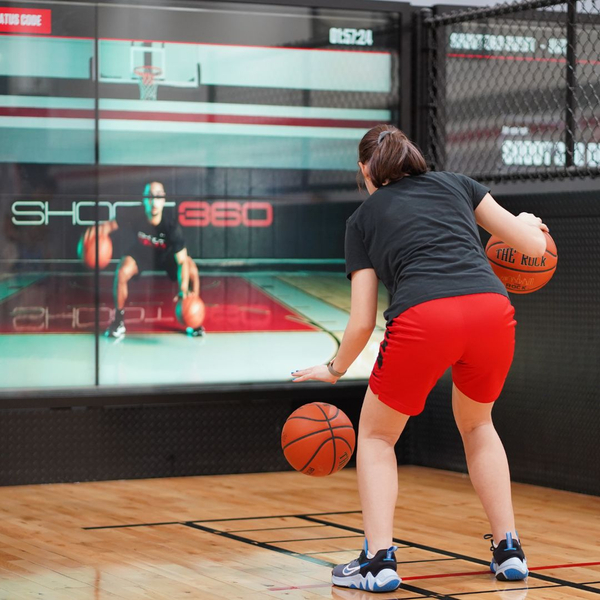a girl doing basketball training videos