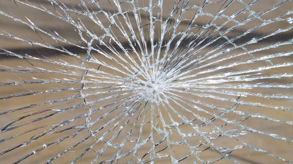 large windshield crack