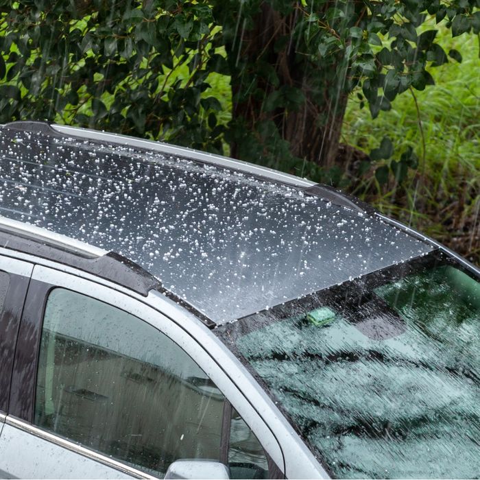 hail on vehicle roof