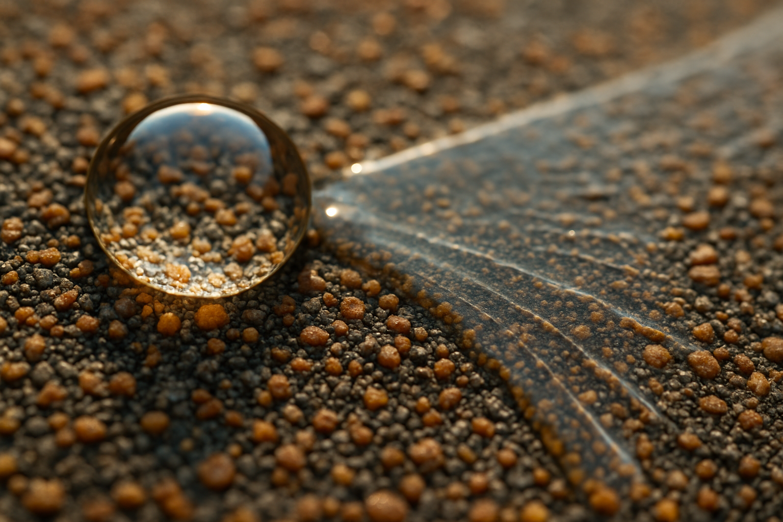 Spray evenly coating roof surface