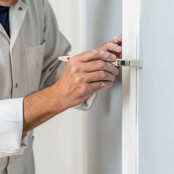 A professional from a Silver Springs painting company applying a fresh coat of paint A professional from a Silver Springs painting company applying a fresh coat of paint