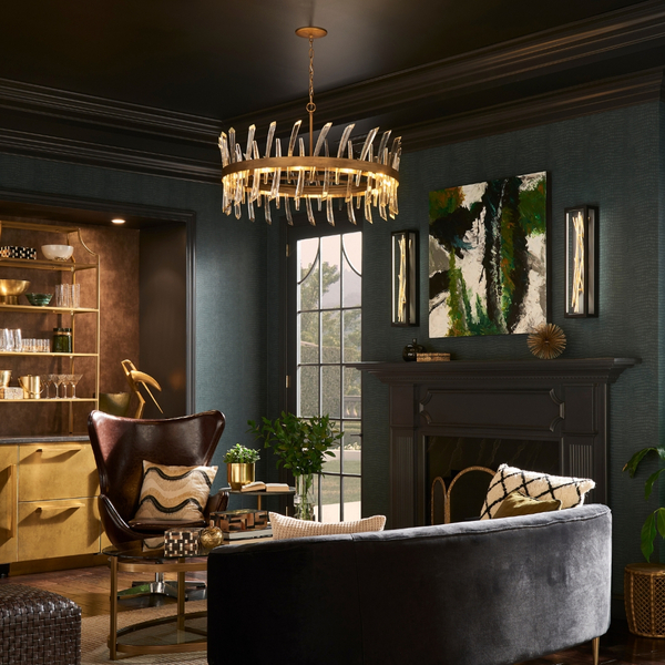 variety of lighting in den