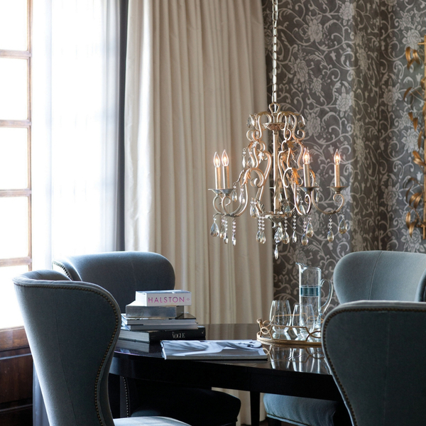 chandelier in dining room