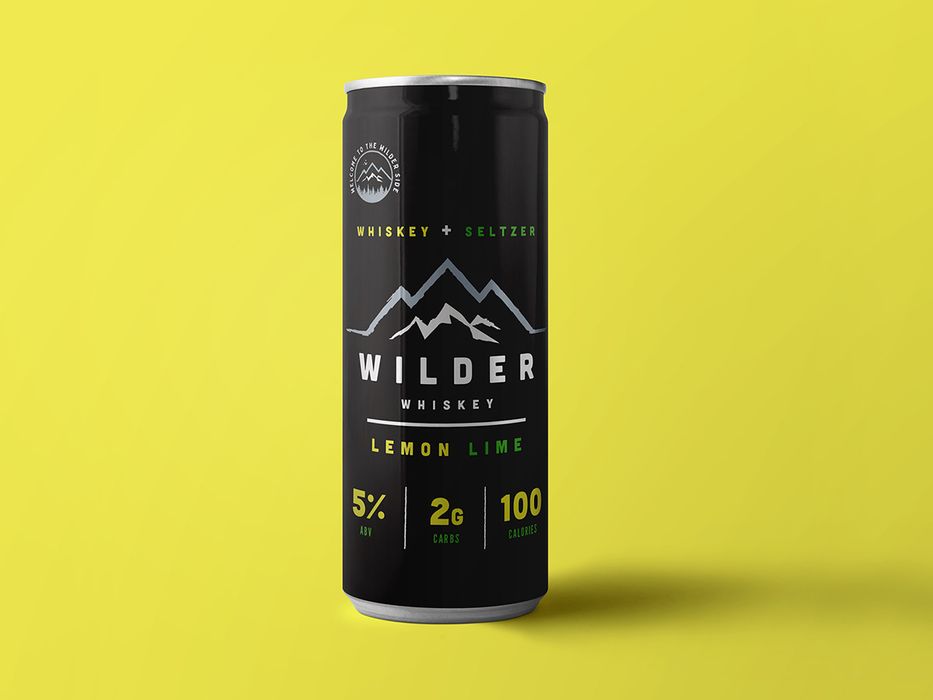 A close up of Wilder Whiskey’s Lemon-Lime seltzer.