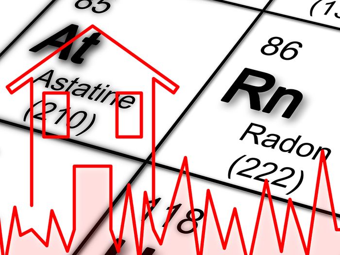 graphic of a home with radon
