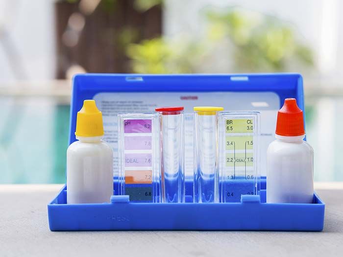 water testing kit sitting on a counter