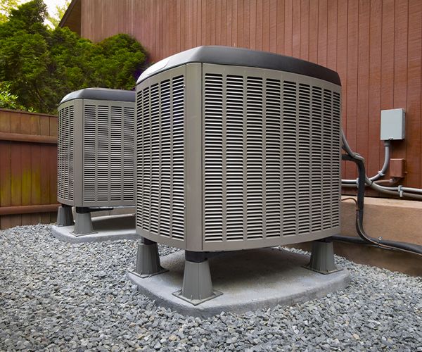 HVAC units on the exterior of a residence