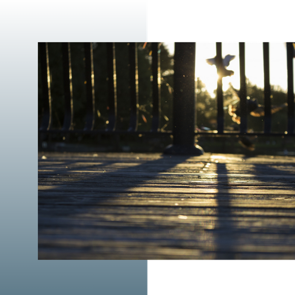 upclose view of deck with railing