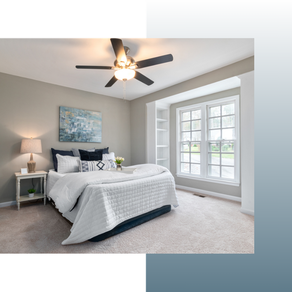 modern bedroom in home