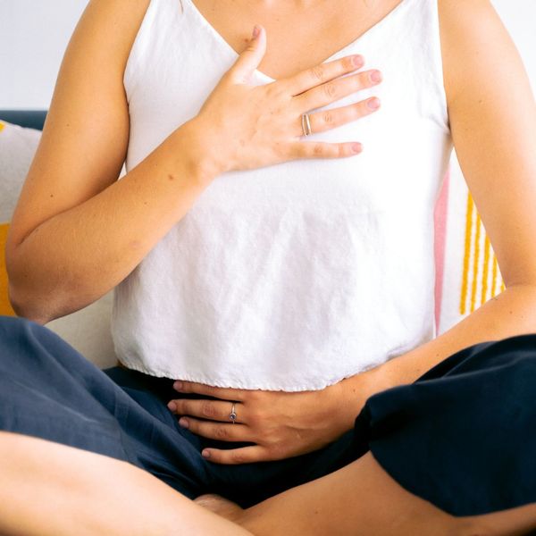 woman practicing stress control woman practicing stress control