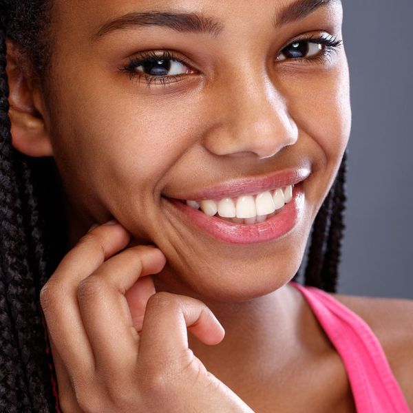 smiling woman with white teeth