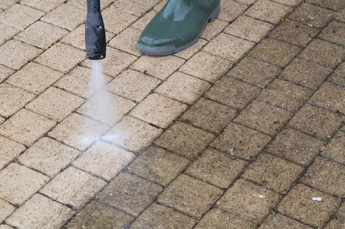 pressure washing brick