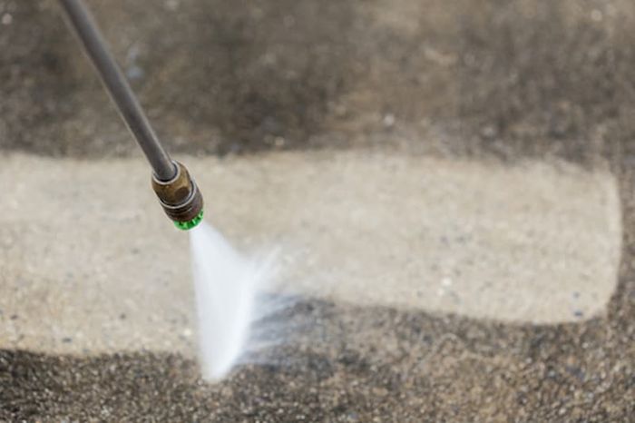 pressure washing cement