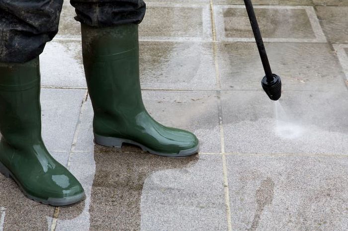 pressure washing cement