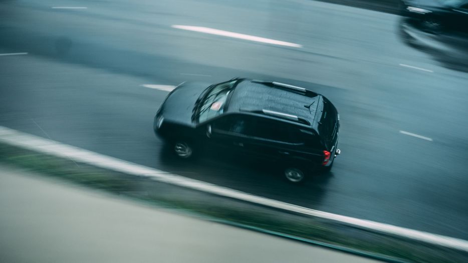 car driving on road