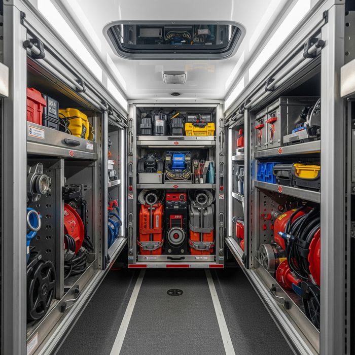 An organized and efficient municipal utility truck with neatly stored tools. Our Integral Role in the Modern Wastewater Industry3.jpeg