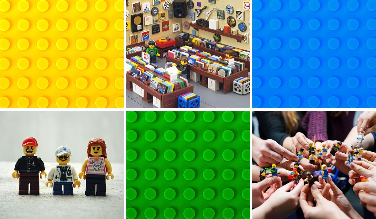 collage of Lego sets