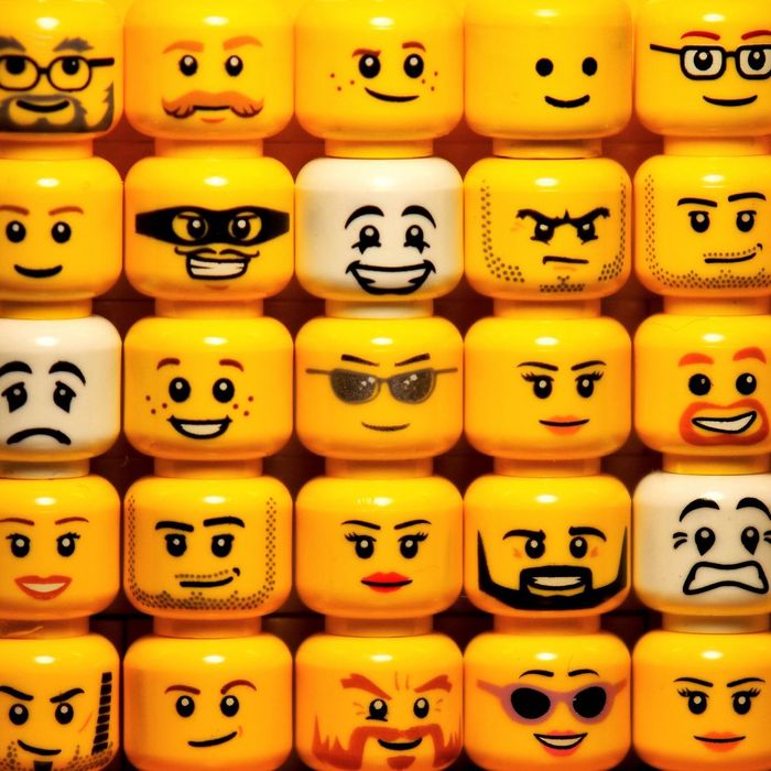 assortment of LEGO heads