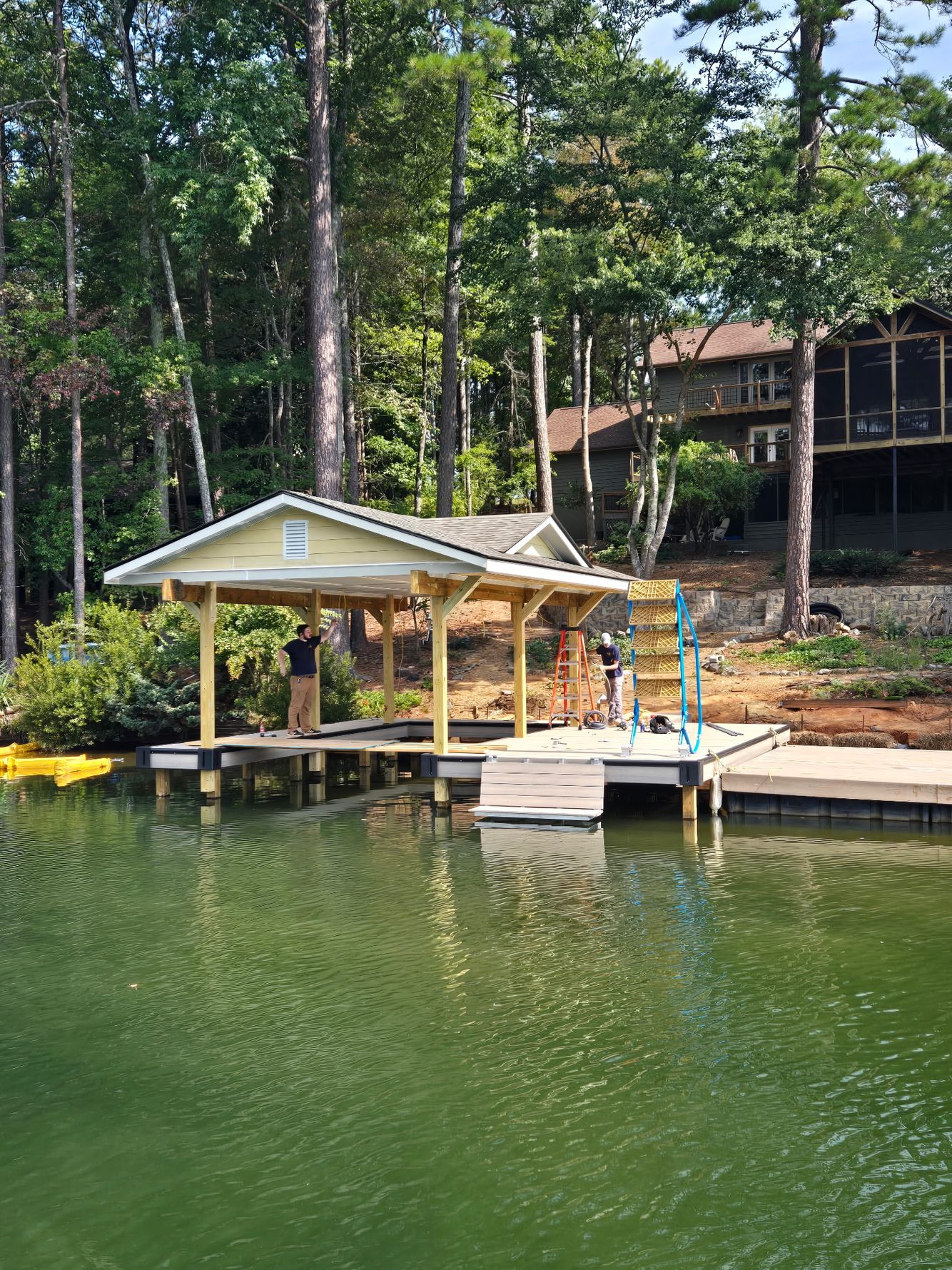 Fixed Wooden Dock with ladder