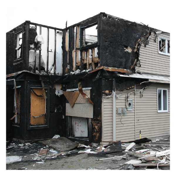 fire-damaged home