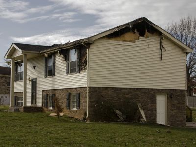 Fire damaged home