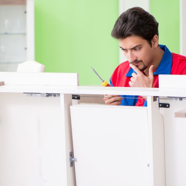 cabinet contractor assembling cabinet