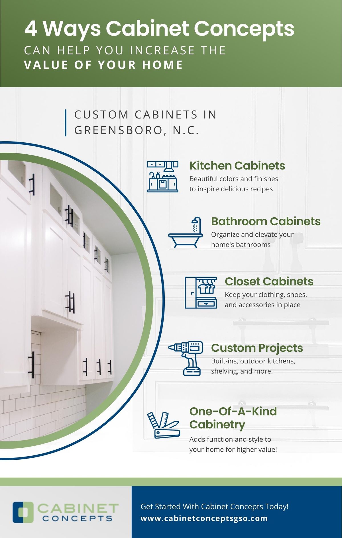 4 Ways Cabinet Concepts Can Help You Increase The Value Of Your Homes - Infographic