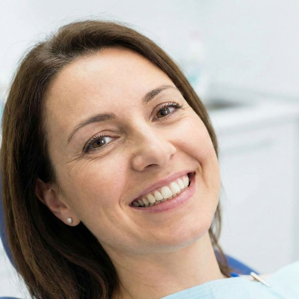 Smiling dental patient