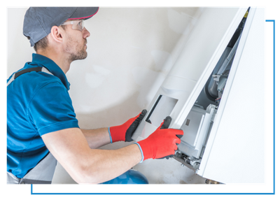 HVAC technician providing HVAC services. 