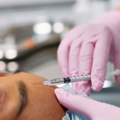 person receiving Botox
