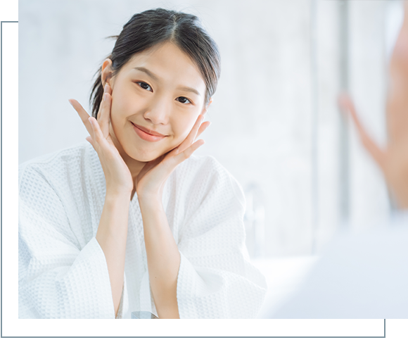 Woman with beautiful skin smiling