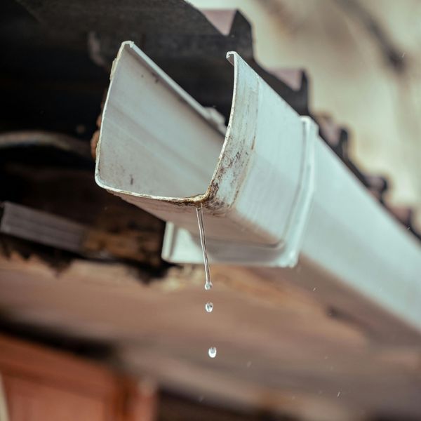 Water dripping from a gutter