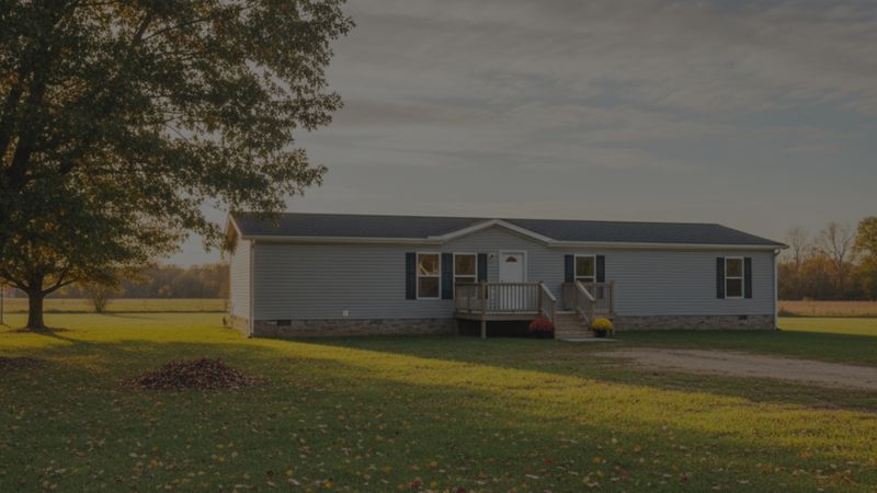 manufactured home on a grassy lot