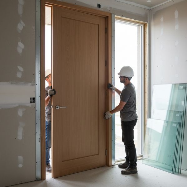 Installation of a solid-core interior door