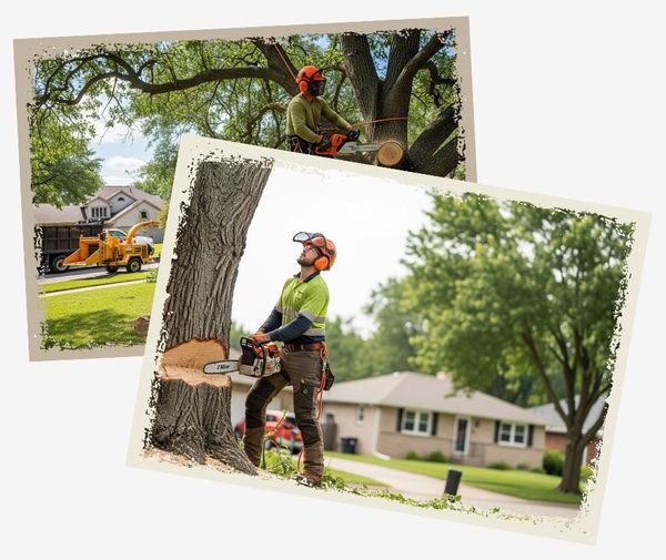 arborists working in front of residential homes