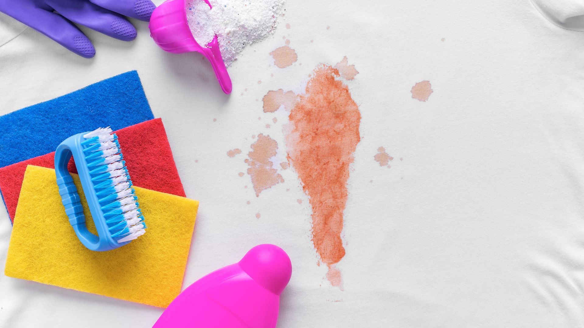 a stain on a white carpet with cleaning supplies nearby a stain on a white carpet with cleaning supplies nearby