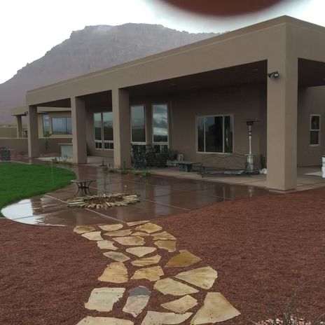 custom home backyard