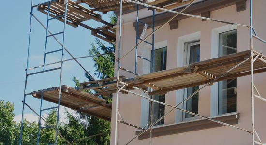 building exterior with facade set up